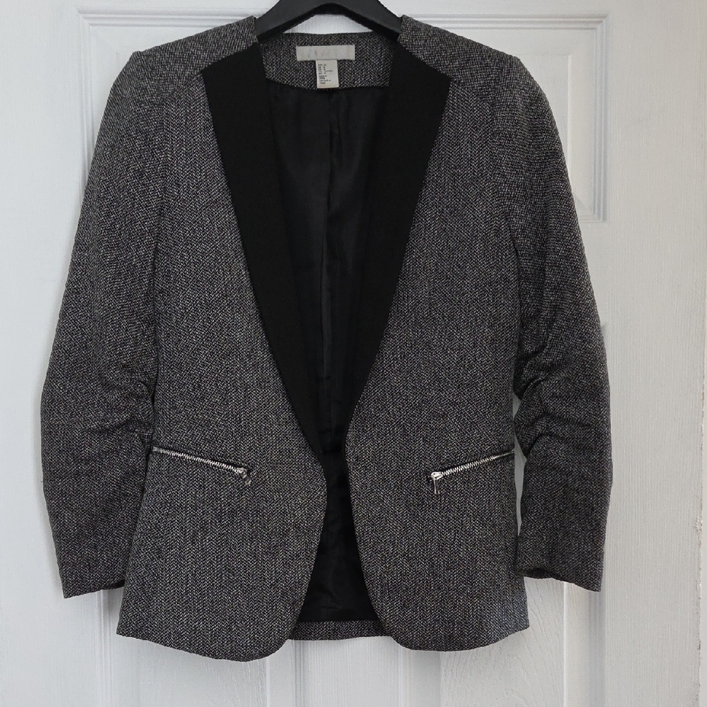 H&M Charcoal Blazer with Black Lapels